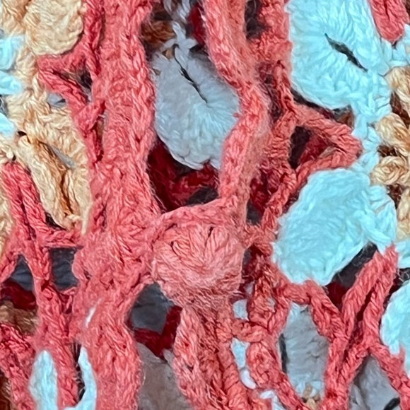 Vintage Y2K Crochet Daisy Knit Sweater Cardigan Button Medium - Picture 7 of 16